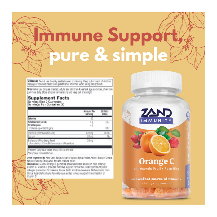 Zand Orange C Gummies 270mg 60 Gummies