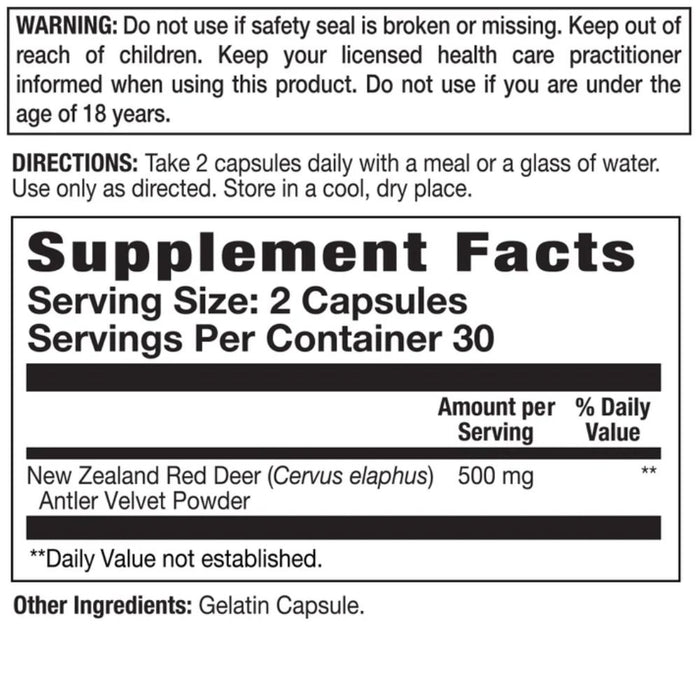 Action Labs Buck Power Deer Antler Velvet 60 Capsules