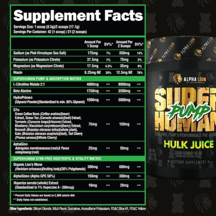 Alpha Lion SuperHuman Pump 42 Servings