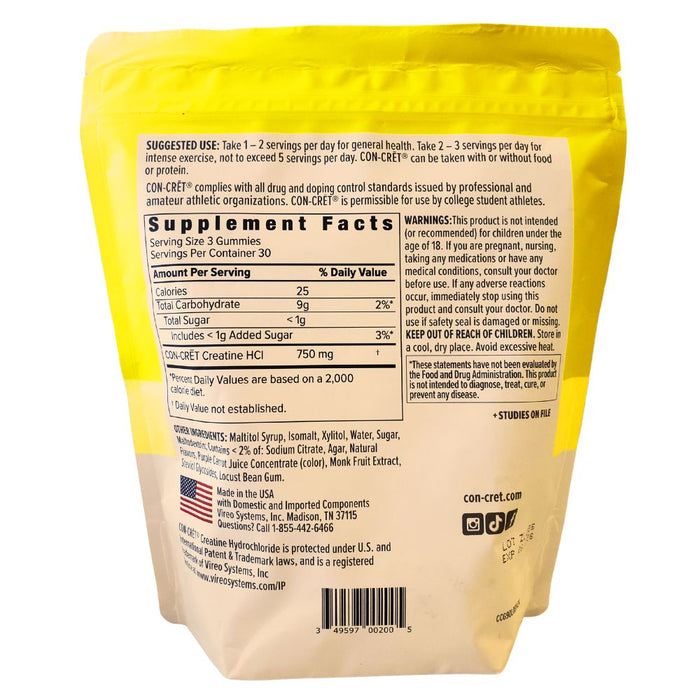 Con-Cret Creatine HCL 90 Gummies