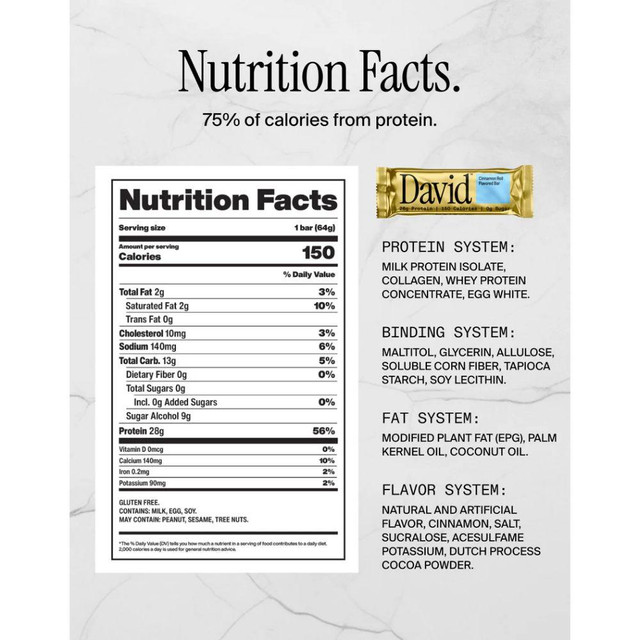 David Bars Individual Protein Bars