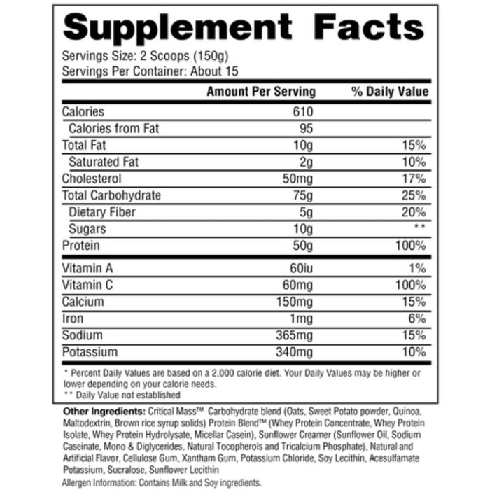 Hi-Tech Pharmaceuticals Critical Mass 5lb