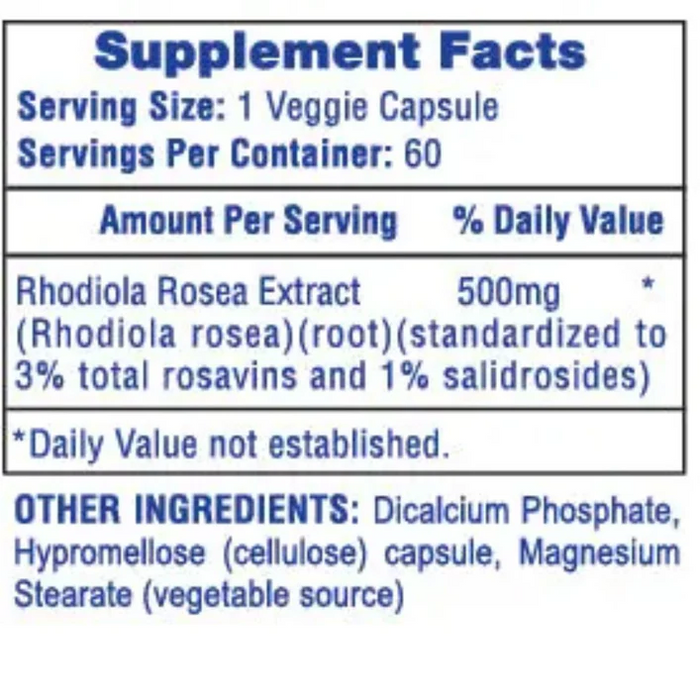 Hi-Tech Pharmaceuticals Rhodiola Rosea 60 Capsules