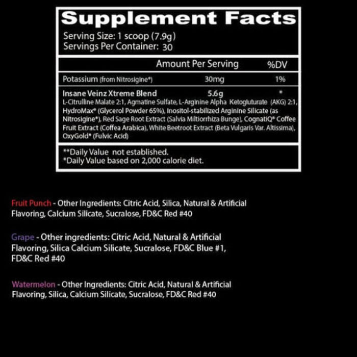 Insane Labz Insane Veinz Xtreme 30 Servings
