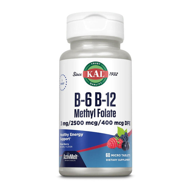 KAL B6 B12 Methyl Folate Mixed Berry 60 Micro Tablets