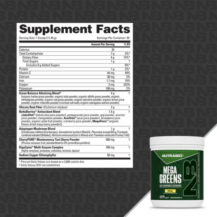 Nutrabio Mega Greens 30 Servings