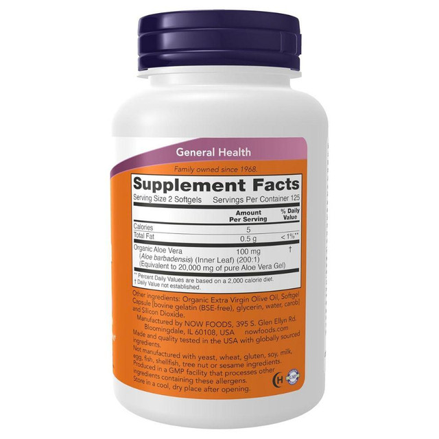 Now Foods Aloe Vera Gels 250 Softgels