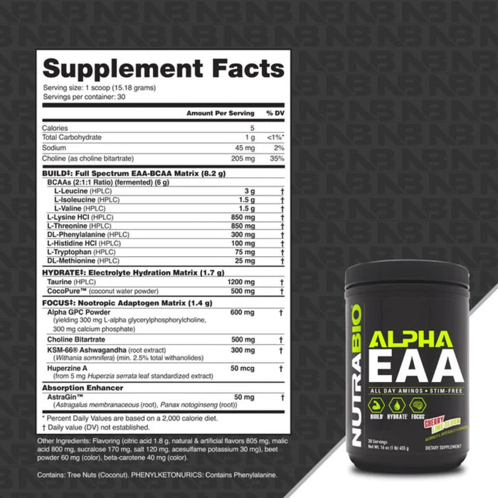 NutraBio Alpha EAA 30 Servings