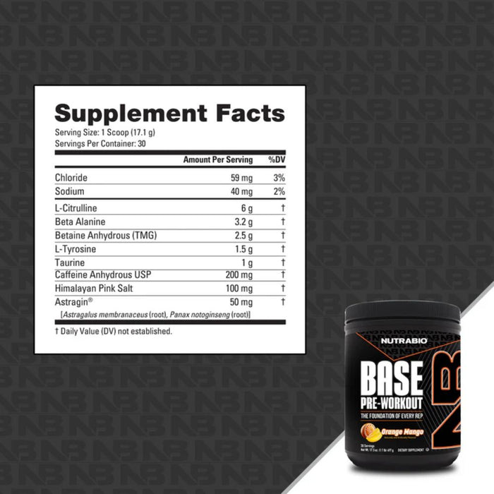 Nutrabio Base Pre-Workout 30 Servings