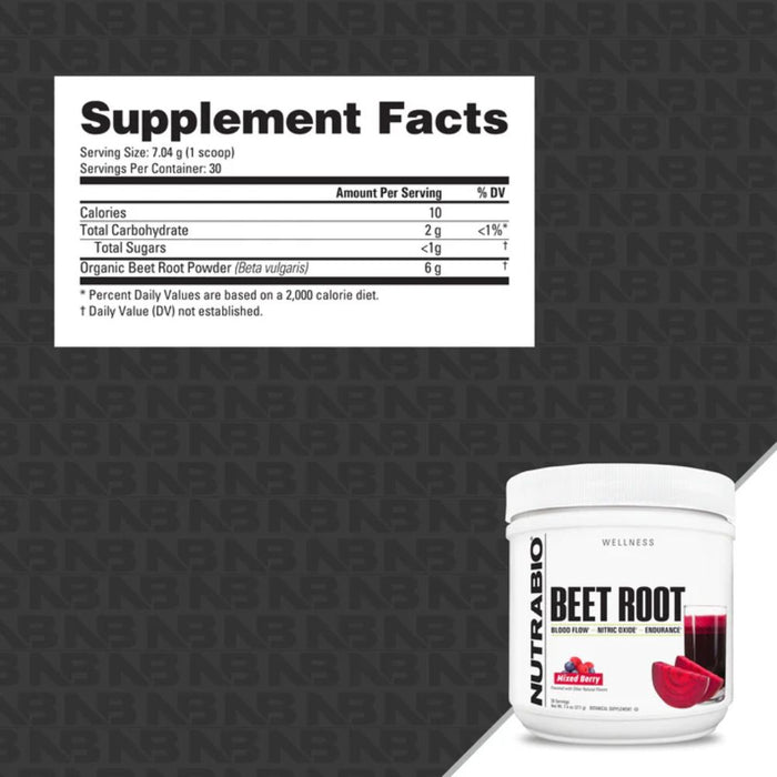 Nutrabio Beet Root Powder Mixed Berry 30 Servings