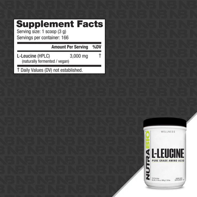 Nutrabio L-Leucine 500g Unflavored Powder