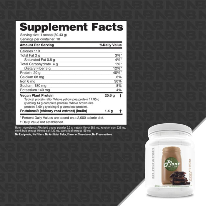 NutraBio Plant Protein 18 Servings