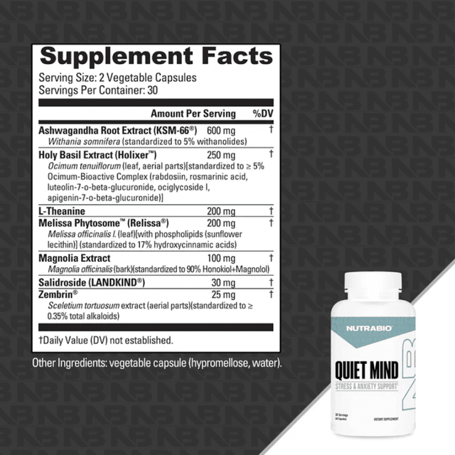 Nutrabio Quiet Mind 60 Capsules