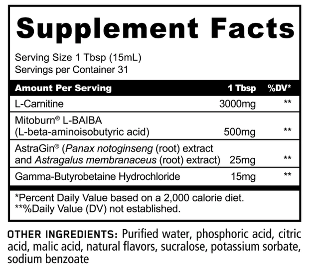 Panda Supps Burn Stim-Free Liquid Carnitine