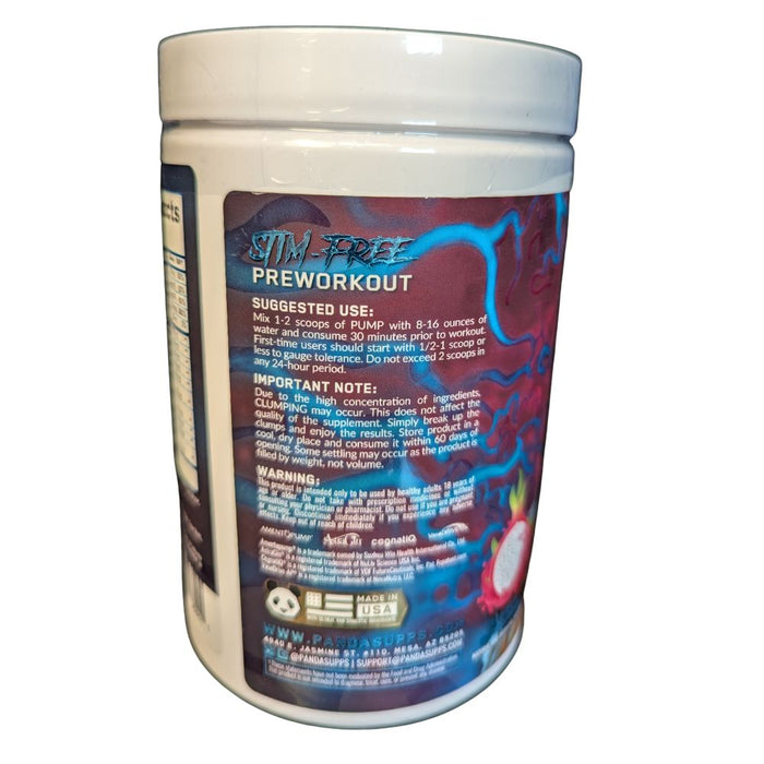 Panda Supps Pump Stim Free Pre-Workout 20 Servings
