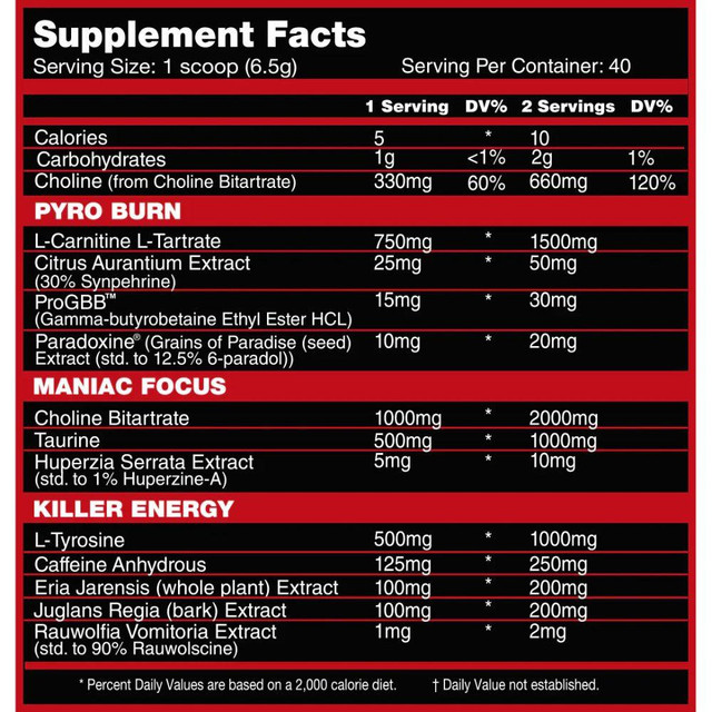 Killer Labz Pyro Maniac 40 Servings