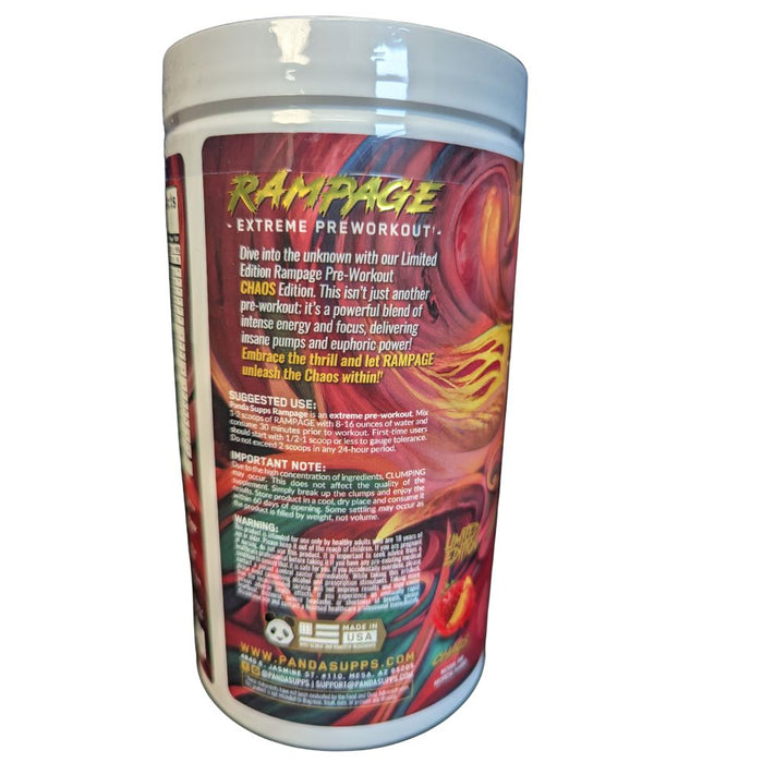 Panda Supps Rampage Chaos Limited Edition Pre Workout 20/40 Servings