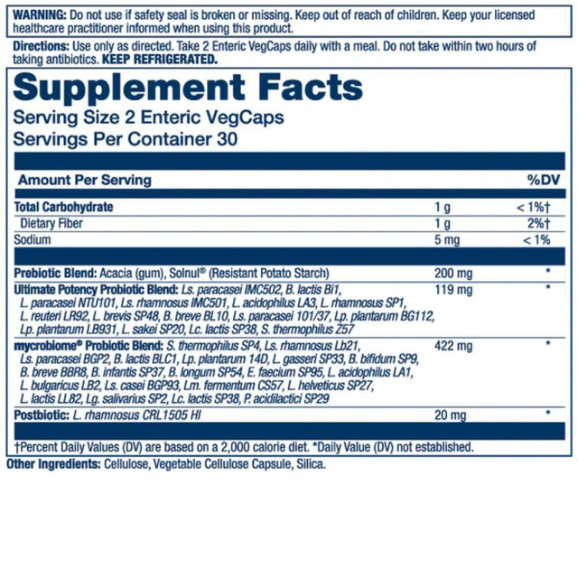 Solaray Mycrobiome Complete Probiotic Ultimate Potency 60 Capsules