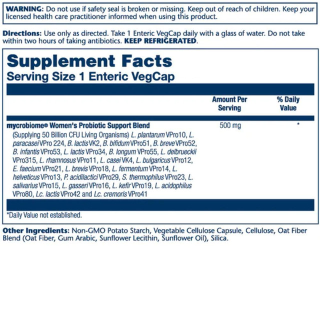 Solaray Mycrobiome Complete Probiotic Women's 30 Capsules