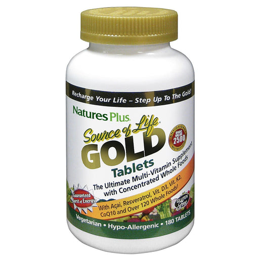 Nature's Plus Vitamins, Minerals, Herbs & More Nature's Plus Source of Life Gold 180 Tablets