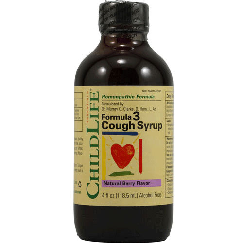 ChildLife Vitamins, Minerals, Herbs & More ChildLife Formula 3 Cough Syrup Natural Cherry 4 Fl Oz (582072172588)