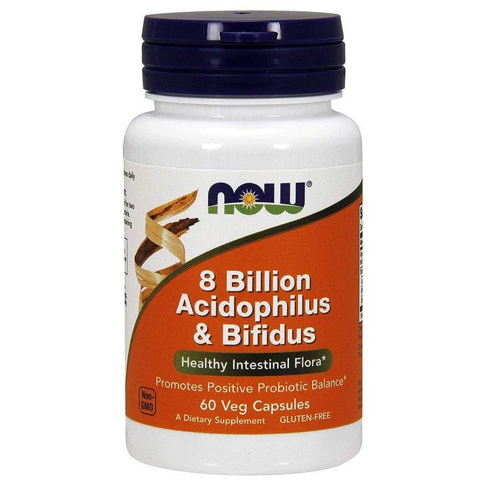 Now Foods Vitamins, Minerals, Herbs & More Now Foods 8 Billion Acidophilus & Bifidus 60 Vege Caps (582173655084)