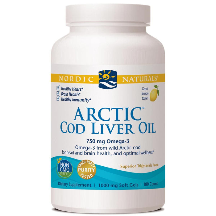 Nordic Naturals Vitamins, Minerals, Herbs & More Nordic Naturals Arctic Cod Liver Oil Caps 180 SoftGels