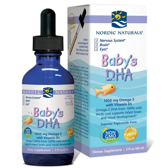 Nordic Naturals Vitamins, Minerals, Herbs & More Nordic Naturals Baby's DHA with Vitamin D3 2 Fl Oz