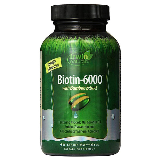 Irwin Naturals Vitamins, Minerals, Herbs & More Irwin Naturals Biotin-6000 60 Liquid Softgels