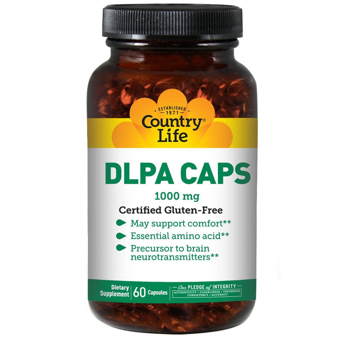 Country Life Sports Nutrition & More Country Life DLPA 1000mg 60 Caps (580784291884)