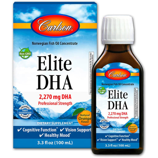 Carlson Vitamins, Minerals, Herbs & More Carlson Labs Elite DHA Orange Flavor 100mL (582604095532)