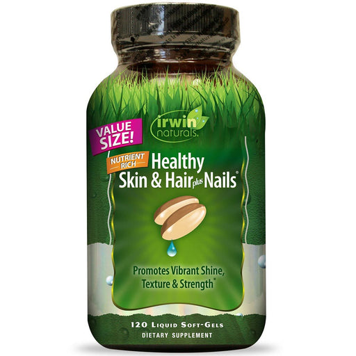 Irwin Naturals Vitamins, Minerals, Herbs & More Irwin Naturals Healthy Skin and Hair plus Nails 120 Liquid Soft Gels