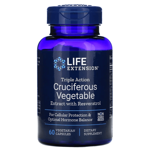 Life Extension Vitamins, Minerals, Herbs & More Life Extension Triple Action Cruciferous Vegetable Extract with Resveratrol 60 Vegecaps