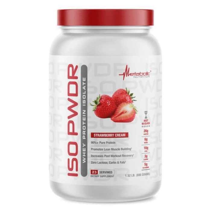 Metabolic Nutrition Protein Powders Strawberry Cream Metabolic Nutrition ISO PWDR Protein 23 Servings