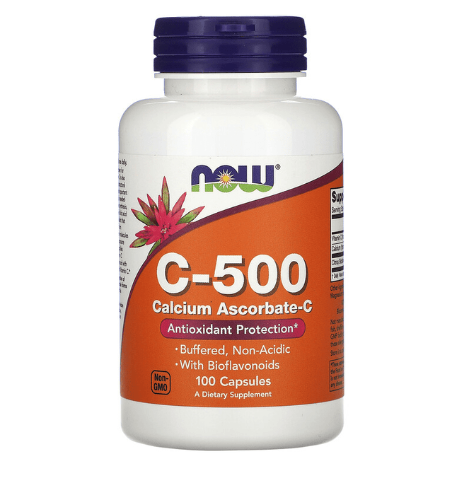 Now Foods Vitamins, Minerals, Herbs & More Now Foods C-500 Calcium Ascorbate-C 100 Capsules