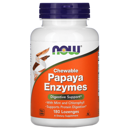 Now Foods Vitamins, Minerals, Herbs & More Now Foods Papaya Enzyme Chewable 180 Lozenges