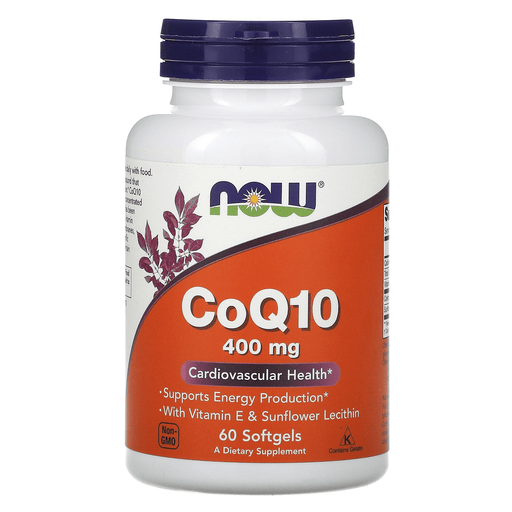 Now Foods Vitamins, Minerals, Herbs & More Now Foods CoQ10 w/Lecithin & Vitamin E 400mg 60 Softgels