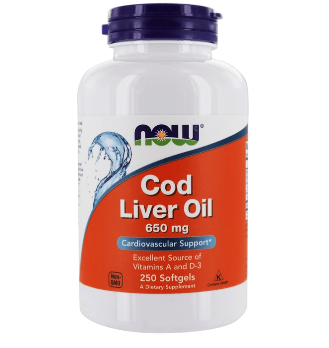 Now Foods Vitamins, Minerals, Herbs & More Now Foods Cod Liver Oil 650 Mg 250 Softgels