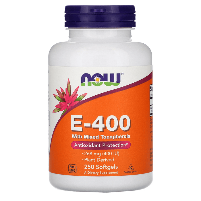 Now Foods Vitamins, Minerals, Herbs & More Now Foods E-400 Mixed TOC 250 Softgels