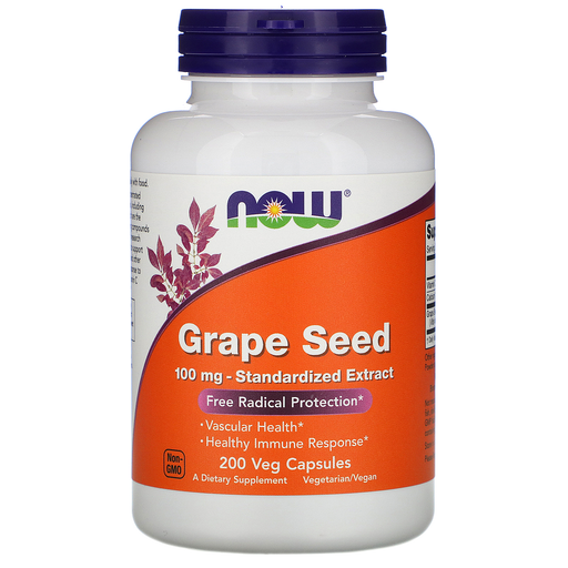 Now Foods Vitamins, Minerals, Herbs & More Now Foods Grape Seed Anti 100 Mg 200 Vegetable Capsules