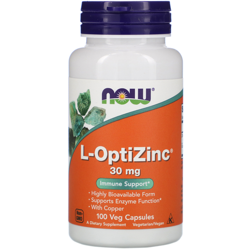 Now Foods Vitamins, Minerals, Herbs & More Now Foods L-Optizinc 30 Mg + Copper 100 Capsules