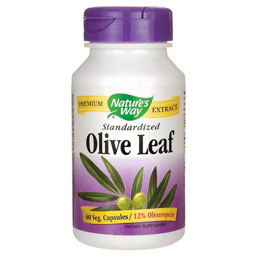 Nature's Way Vitamins, Minerals, Herbs & More Nature's Way Olive Leaf Standardized 12% Oleuropein 60 Vege Caps (580655054892)