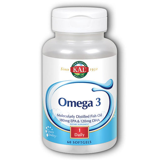 Kal Vitamins, Minerals, Herbs & More Kal Omega-3 Fish Oil 60 Softgels (580635852844)