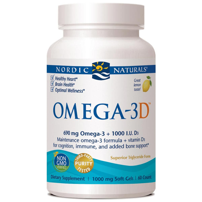 Nordic Naturals Vitamins, Minerals, Herbs & More Nordic Naturals Omega-3D 60 SoftGels (582089113644)