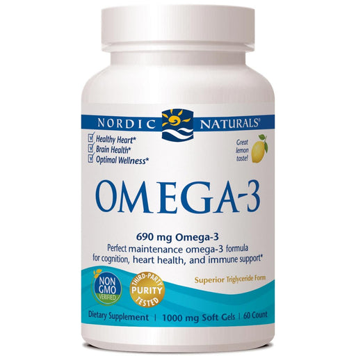 Nordic Naturals Vitamins, Minerals, Herbs & More Nordic Naturals Omega 3 Formula Lemon Flavor 60 SoftGels