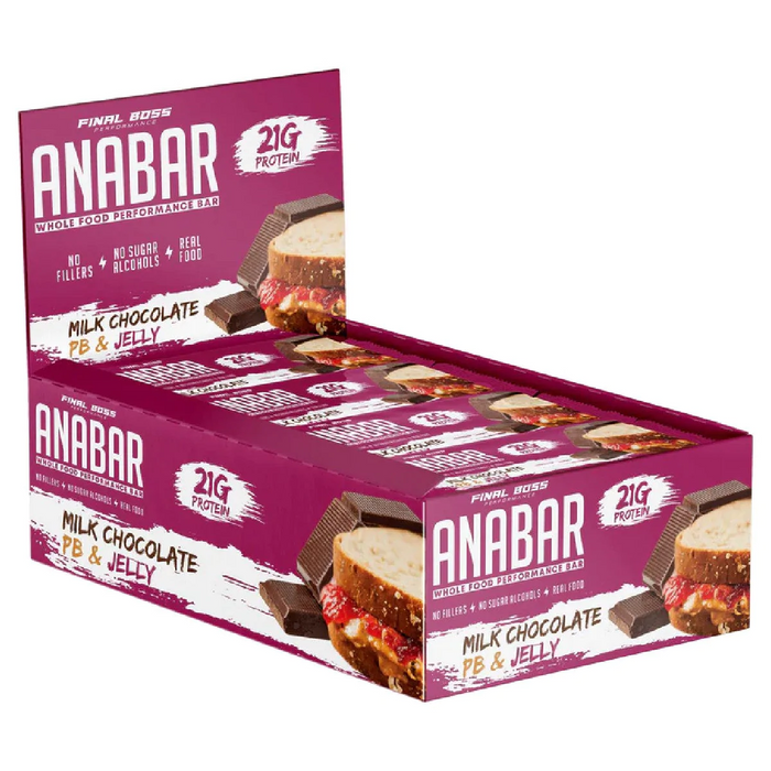 Anabar Bars Milk Chocolate PB&J The Anabar Protein Bar 12 Box