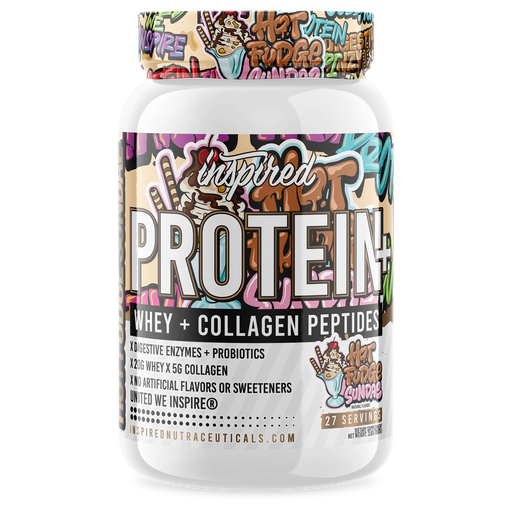 Inspired Nutraceuticals Protein Powders Hot Fudge Sundae Inspired Protein+ Collagen & Probiotics 28 Servings