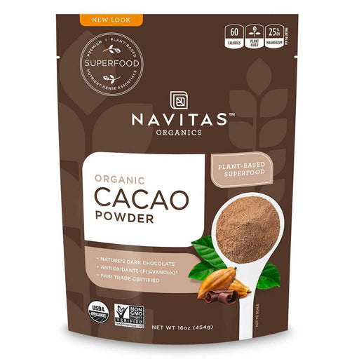 Navitas Naturals Vitamins, Minerals, Herbs & More Navitas Naturals Raw Cacao Powder (Certified Organic) 16 Oz