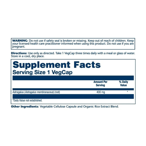 Solaray Store Stock Only Solaray Astragalus 400mg 180 Capsules