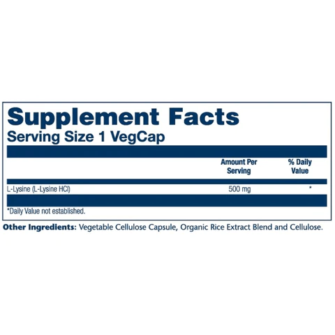 Solaray Amino Acids Solaray L-Lysine 500mg 60 Capsules